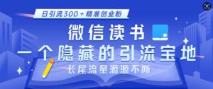 微信读书，一个隐藏的引流宝地，不为人知的小众打法，日引流300+精准创业粉，长尾流量源源不断-网创论坛