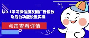 从0-1学习微信朋友圈广告投放及后台功能设置实操-网创论坛