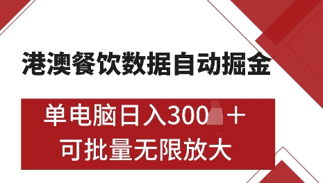 港澳数据全自动掘金，单电脑日入5张，可矩阵批量无限操作【仅揭秘】-网创论坛