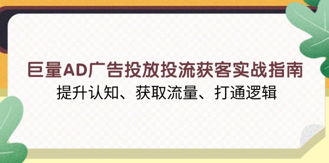 巨量AD广告投放投流获客实战指南，提升认知、获取流量、打通逻辑-网创论坛