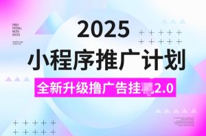 2025小程序推广计划，撸广告挂JI3.0玩法，日均5张【揭秘】-网创论坛