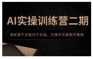AI实操训练营二期，课程源于实践归于实践，可操作可复制可落地-网创论坛