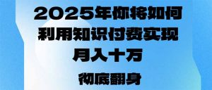 2025年，你将如何利用知识付费实现月入十万，甚至年入百万？-网创论坛
