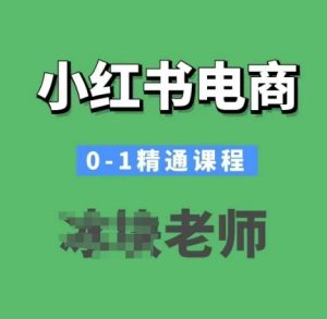 小红书电商0-1精通课程，小红书开店必学课程-网创论坛