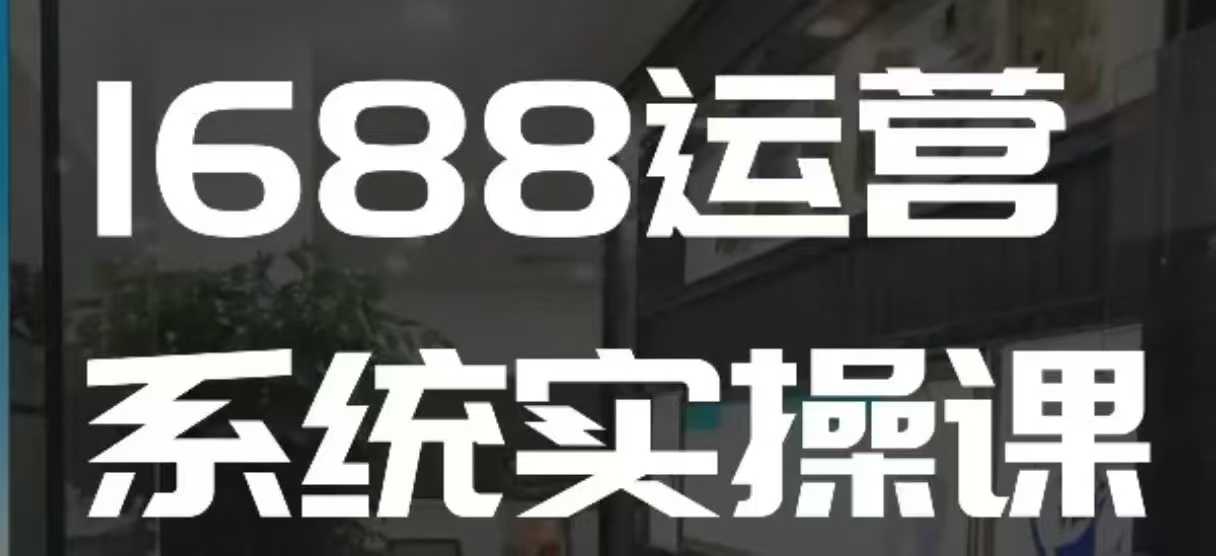 1688高阶运营系统实操课,快速掌握1688店铺运营的核心玩法-网创论坛