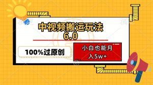 中视频搬运玩法6.0，利用软件双重去重，100%过原创，小白也能月入5w+-网创论坛