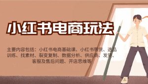 小红书电商玩法：带货/选品/找素材/裂变/数据分析/供应商/发货/售后/开店思维等-网创论坛