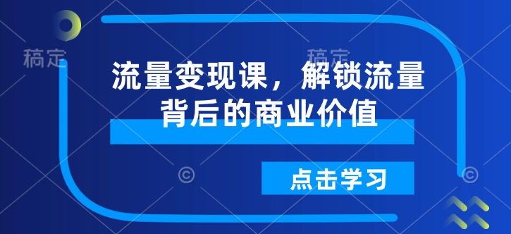 流量变现课,解锁流量背后的商业价值-网创论坛