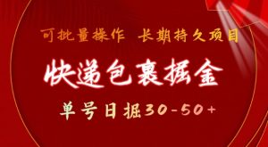 快递包裹撸金 单号日撸30-50+ 可批量 长久稳定收益【揭秘】-网创论坛