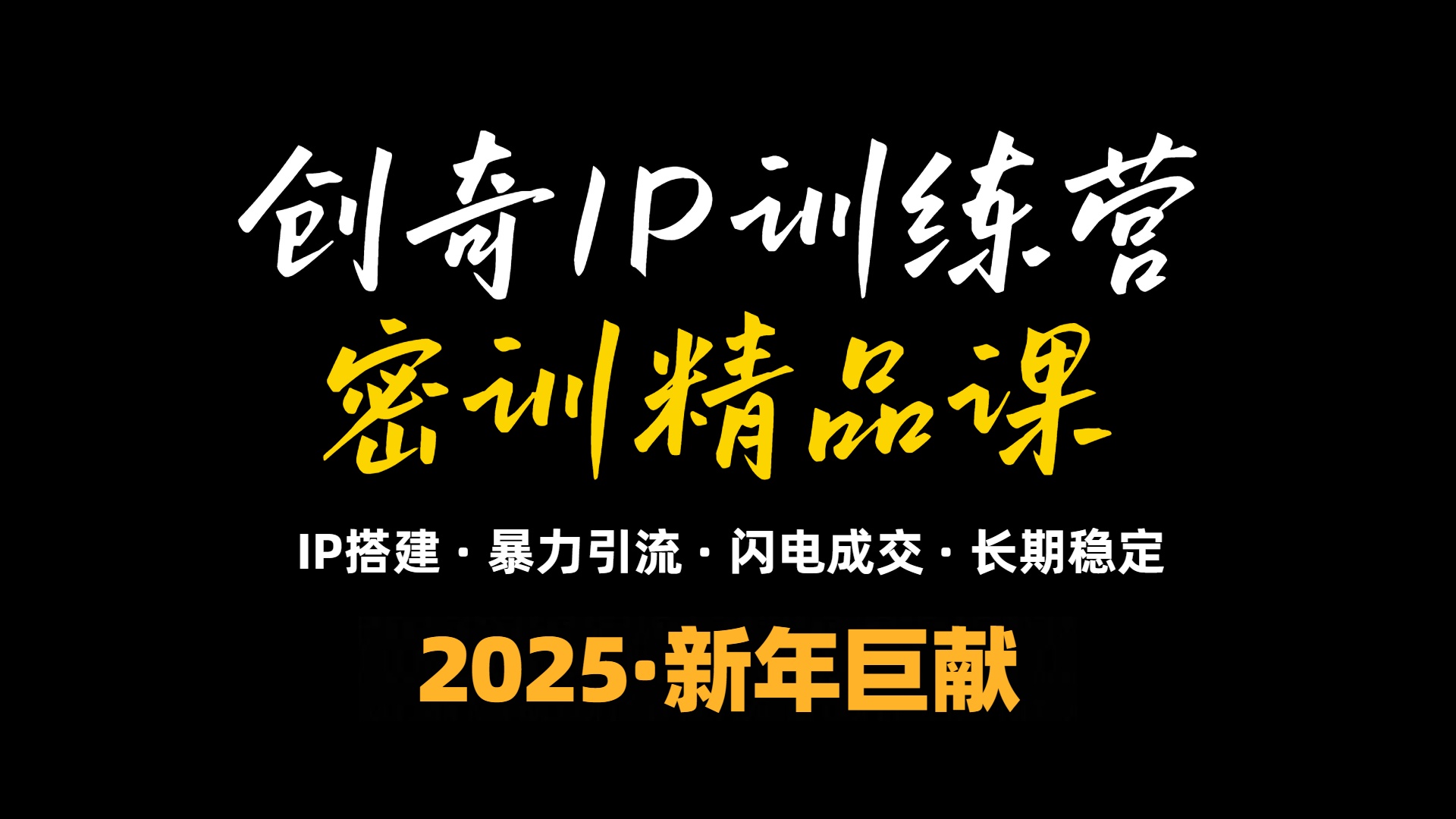 2025年“知识付费IP训练营”小白避坑年赚百万,暴力引流,闪电成交-网创论坛