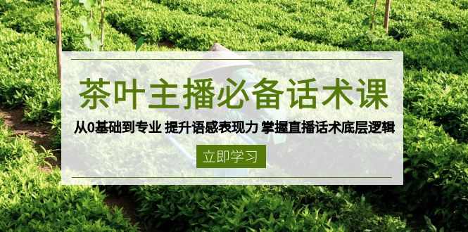 茶叶 主播必备话术课 从0基础到专业 提升语感表现力 掌握直播话术底层逻辑-网创论坛