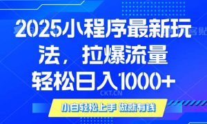 2025年小程序最新玩法，流量直接拉爆，单日稳定变现1000+-网创论坛