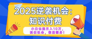 2025逆袭项目——知识付费，小白也能月入10万年入百万，抓住机会彻底翻...-网创论坛