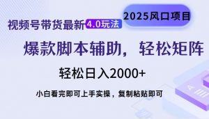 视频号带货最新4.0玩法，作品制作简单，当天起号，复制粘贴，轻松矩阵...-网创论坛