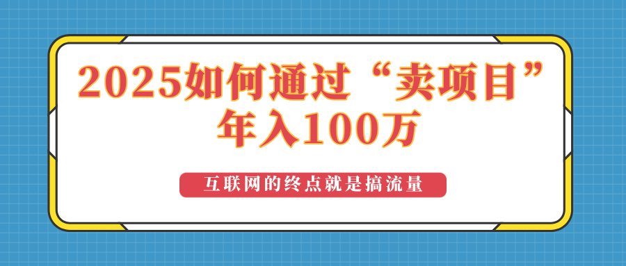 2025年如何通过“卖项目”实现100万收益：最具潜力的盈利模式解析-网创论坛