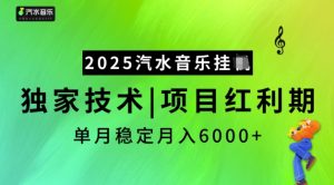 2025汽水音乐挂JI，独家技术，项目红利期，稳定月入5k【揭秘】-网创论坛