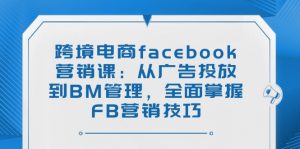 跨境电商facebook营销课：从广告投放到BM管理，全面掌握FB营销技巧-网创论坛