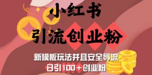 小红书引流创业粉，新模板玩法并且安全导流，日引100+创业粉-网创论坛