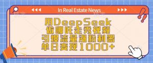 用DeepSeek做哪吒走秀视频，引爆流量涨粉利器，单日变现1k-网创论坛