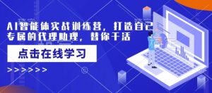 AI智能体实战训练营，打造自己专属的代理助理，替你干活-网创论坛