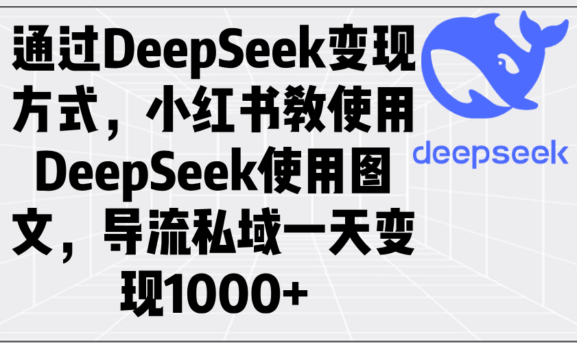 通过DeepSeek变现方式，小红书教使用DeepSeek图文，导流私域一天变现1000+-网创论坛