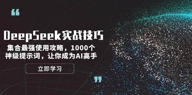 DeepSeek实战技巧：集合最强使用攻略，1000个神级提示词，让你成为AI高手-网创论坛