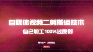 详细教你自媒体视频二剪搬运技术，自己加工100%过原创，无脑搬运-网创论坛