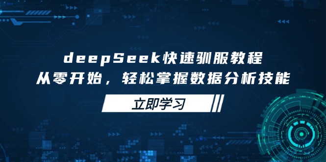 deepSeek快速驯服教程，从零开始，轻松掌握数据分析技能-网创论坛