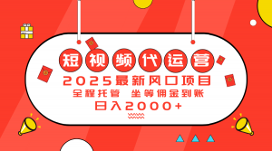 2025最新风口项目：短视频代运营日入2000＋-网创论坛
