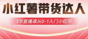 小红薯达人带货启航计划，3节直播课从0-1入门小红书-网创论坛