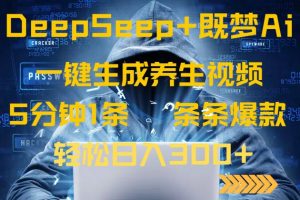 DeepSeek+既梦Ai生成养生视频，5分钟一条，条条爆款，轻松日入300+-网创论坛
