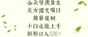 流量主长期收益项目，美女图片简单复制，小白也能上手，轻松日入5张-网创论坛