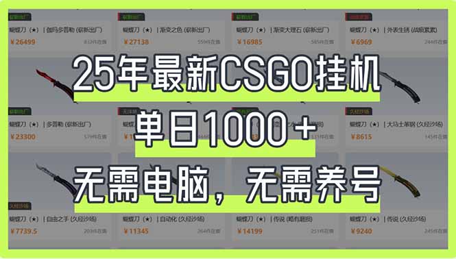 25年最新CSGO挂机系统，单日1000+，无需电脑，无需养号，0基础可上手-网创论坛