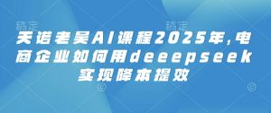 天诺老吴AI课程2025年，电商企业如何用deeepseek实现降本提效-网创论坛