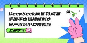 DeepSeek获客特训营：掌握不出镜视频制作，日产百条IP口播视频-网创论坛