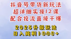 2025全新升级抖音带货玩法，一天纯利四位数，从剪辑到选品再到发布投流，超详细玩法揭秘-网创论坛