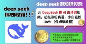 用DeepSeek做AI古诗词视频,超级涨粉赛道,小白轻松涨粉10W+(保姆级教程)-网创论坛