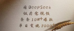 用DeepSeek做疗愈视频，条条10W+爆款，单日变现多张-网创论坛