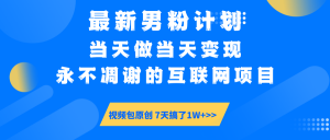 最新男粉计划6.0玩法，永不凋谢的互联网项目 当天做当天变现，视频包原...-网创论坛