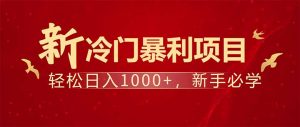 项目名称：每天一小时，轻松到手1000，冷门赚钱项目！-网创论坛
