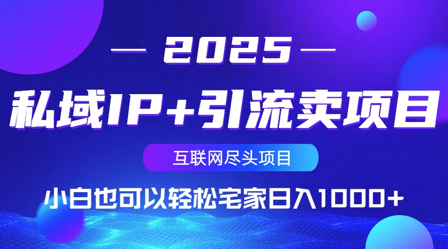 私域IP+引流卖项目，小白也可以做到轻松宅家日入1000+-网创论坛