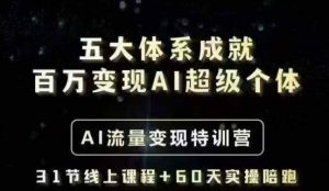 五大体系成就百万变现AI超级个体- AI流量变现特训营，一步一步教你一个人怎么年入百W-网创论坛