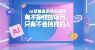 AI壁纸赛道系统课程,有不挣钱的项目,只有不会搞钱的人-网创论坛