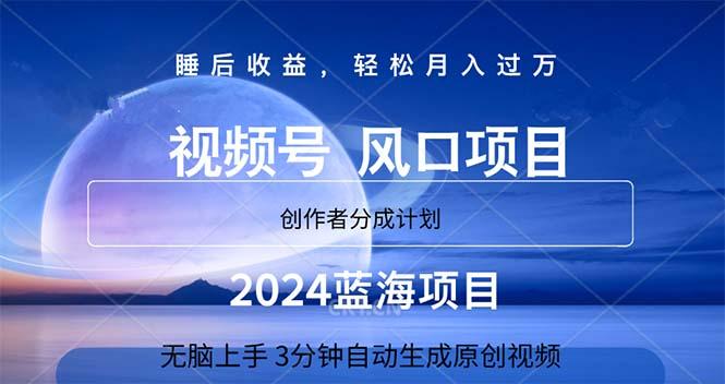 2024蓝海项目，3分钟自动生成视频，月入过万-网创论坛