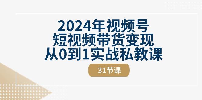 2024年视频号短视频带货变现从0到1实战私教课(30节视频课)-网创论坛