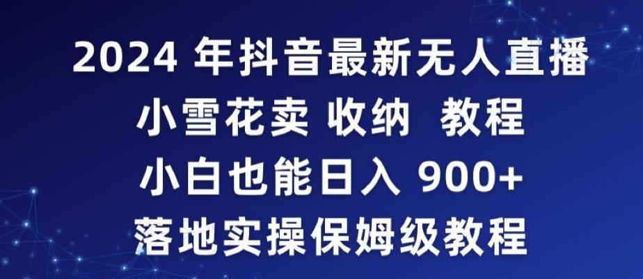 2024年抖音最新无人直播小雪花卖收纳教程，小白也能日入900+落地实操保姆级教程【揭秘】-网创论坛