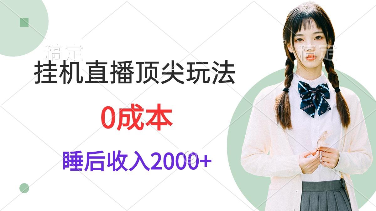 (9715期)挂机直播顶尖玩法，睡后日收入2000+、0成本，视频教学-网创论坛
