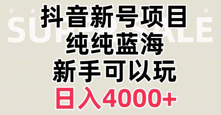 抖音蓝海赛道，必须是新账号，日入4000+【揭秘】-网创论坛