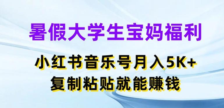 暑假大学生宝妈福利，小红书音乐号月入5000+，复制粘贴就能赚钱【揭秘】-网创论坛