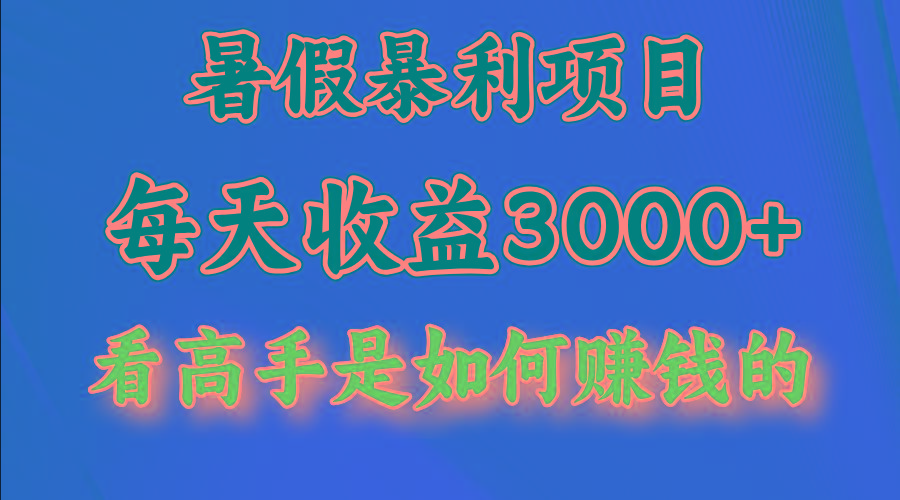 暑假暴力项目 1天收益3000+,视频号,快手,不露脸直播.次日结算-网创论坛
